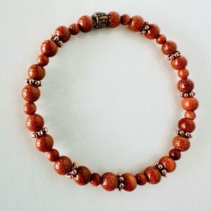 Elegant Gold Sandstone Beaded Bracelet